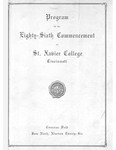 Program of the Eighty-Sixth Commencement of St. Xavier College, Cincinnati