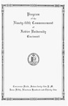 Program of the Ninety-fifth Commencement of Xavier University, Cincinnati by Xavier University, Cincinnati, OH