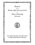 Program of the Ninety-eighth Commencement of Xavier University, Cincinnati by Xavier University, Cincinnati, OH