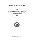 Xavier University 133rd Commencement Exercises, Undergraduate Colleges, 1971 by Xavier University, Cincinnati, OH