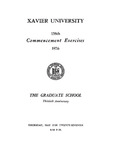 Xavier University 138th Commencement Exercises, The Graduate School, 1976 by Xavier University, Cincinnati, OH