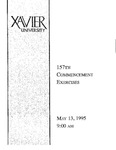 Xavier University 157th Commencement Exercises, 1995 by Xavier University, Cincinnati, OH