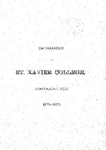 1875-76 Xavier University Course Catalog by Xavier University, Cincinnati, OH