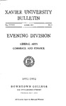 1951-1952 Xavier University Evening Division Bulletin Liberal Arts, Commerce and Finance Course Catalog