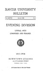 1955-1956 Xavier University Evening Division Bulletin Liberal Arts, Commerce and Finance Course Catalog by Xavier University, Cincinnati, OH