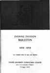1958-1959 Xavier University Evening Division Bulletin Course Catalog