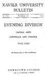 1941-1942 Xavier University Liberal Arts, Commerce and Finance Evening Division Course Catalog by Xavier University, Cincinnati, OH