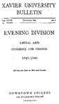 1943-1944 Xavier University Liberal Arts, Commerce and Finance Evening Division Course Catalog