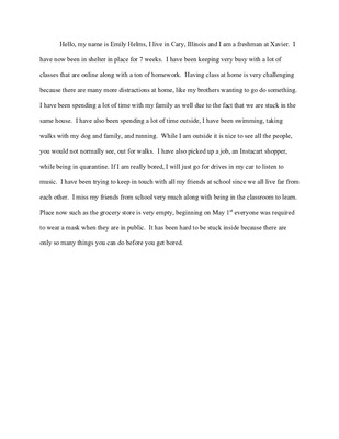 essay writing about quarantine