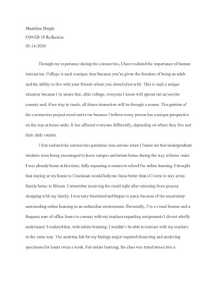 medical school covid essay